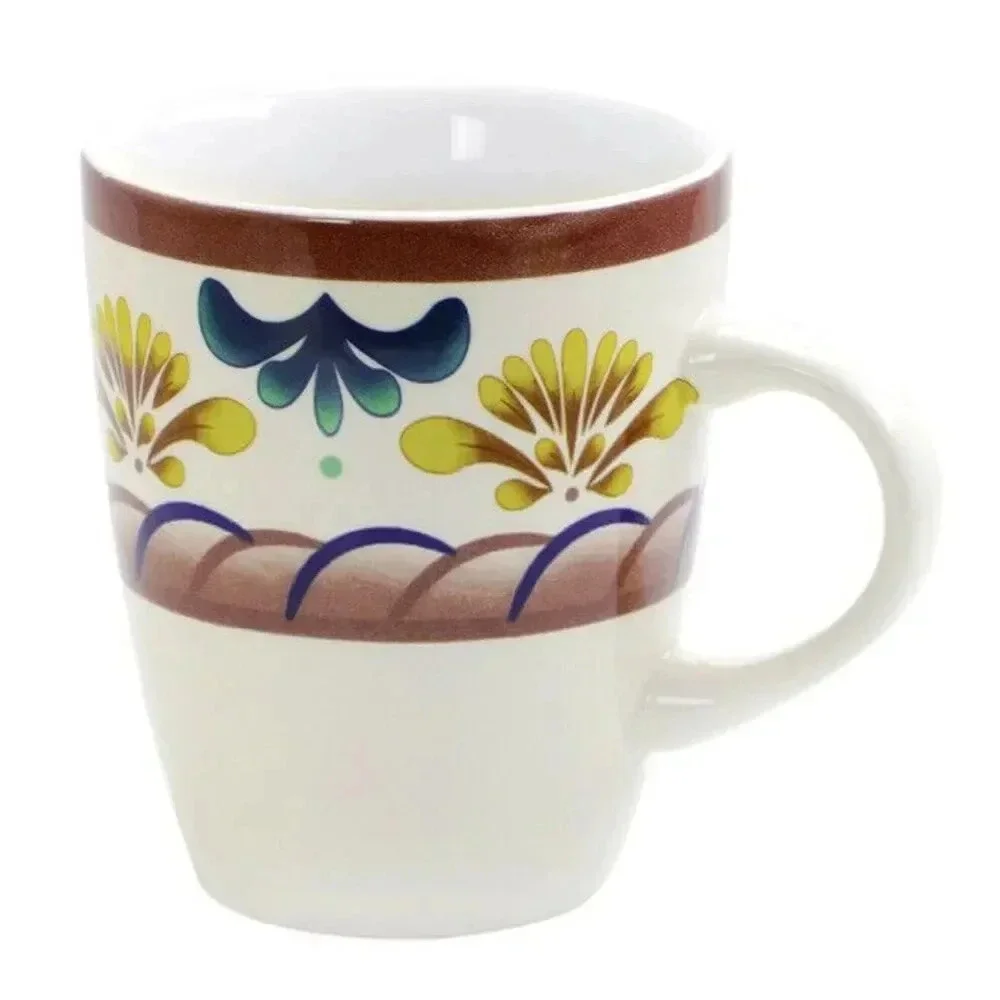 Elama Countryside Sunrise Stoneware Dinnerware Set 16 Pieces Yellow Multicolor
